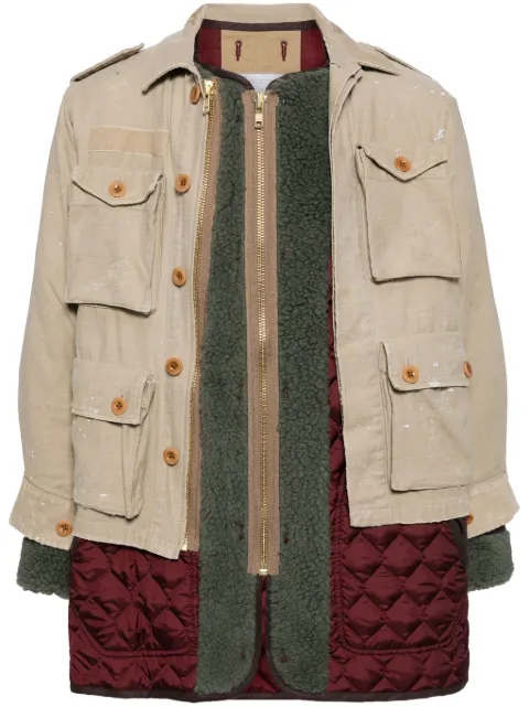 Kolor patchwork jacket Neutrals 24WCMG01101