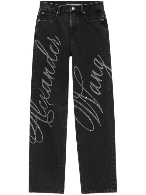 Alexander Wang EZ logo-embellished jeans Grey 4DC3244455015