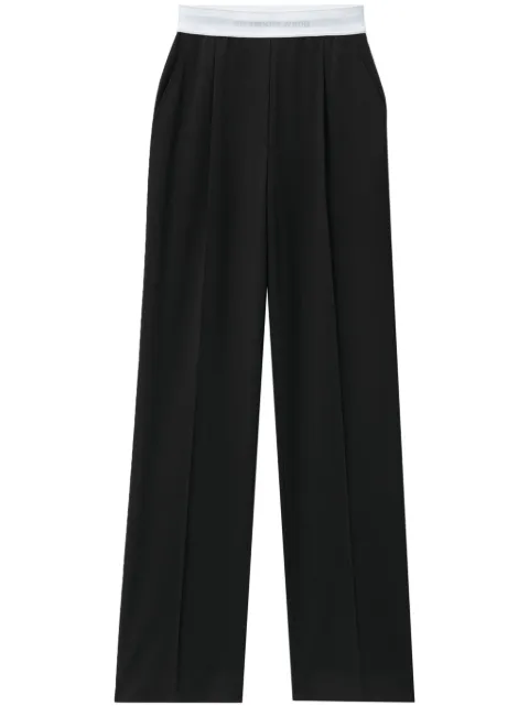Alexander Wang pleat-detail logo-waistband trousers Black 1WC3244748001