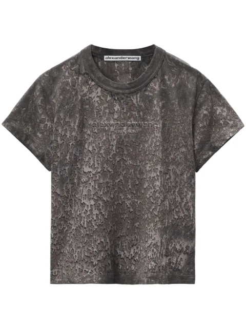 Alexander Wang Splatter-wash cotton T-shirt Grey 1CC3241914