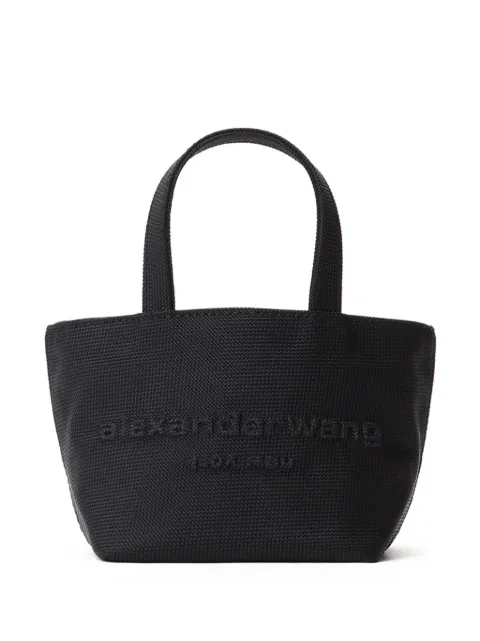 Alexander Wang mini Punch logo-embossed leather tote bag Black 20324T41T001