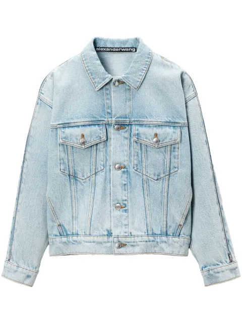 Alexander Wang zip-sleeved denim jacket Blue 4DC3242411453