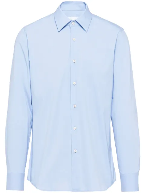 Prada classic-collar stretch shirt Blue UCM608SOOO10HT