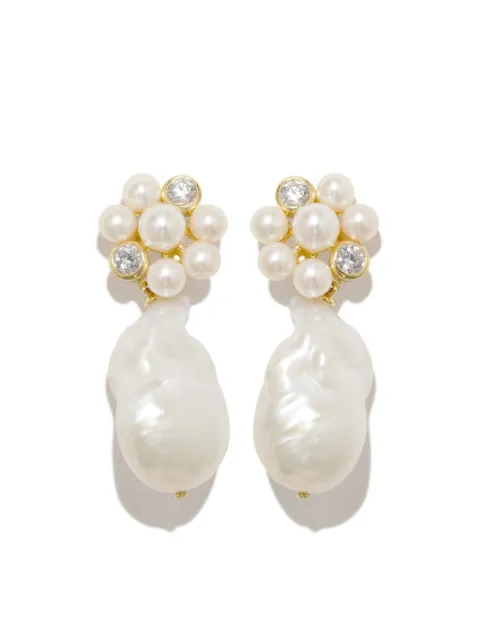 Completedworks 18kt gold-plated Lightdrops pearl and zirconia earrings Gold P165
