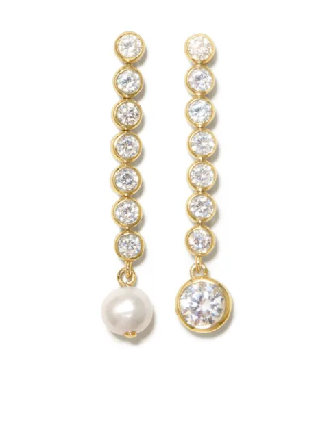 Completedworks 18kt gold-plated Ascent pearl and zirconia earrings Gold Z70