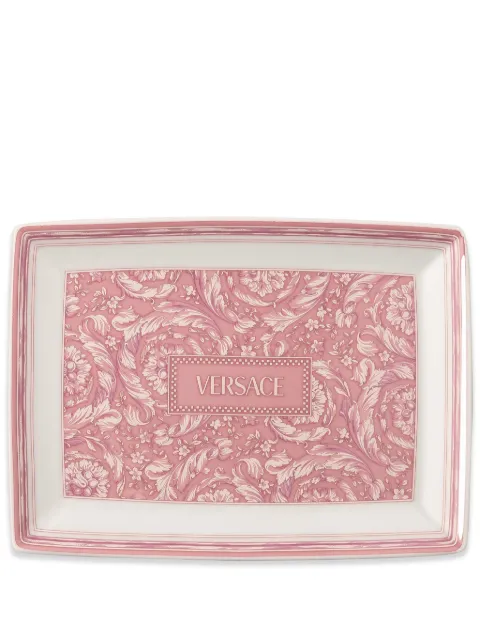 Versace Barocco square porcelain plate (18cm) Pink 81440740376812718
