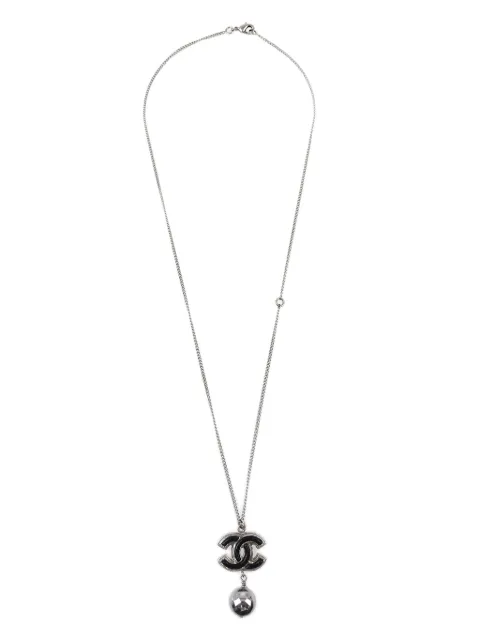 CHANEL Pre-Owned 2013 CC logo necklace Silver NCB13B