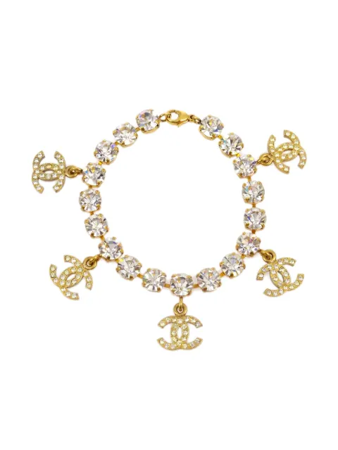 CHANEL Pre-Owned 1996 CC rhinestone-embellished bracelet Gold BR96P