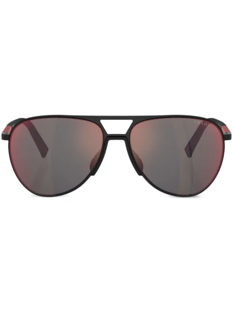 Prada Linea Rossa printed pilot-frame sunglasses Black SPS53ZDG008F
