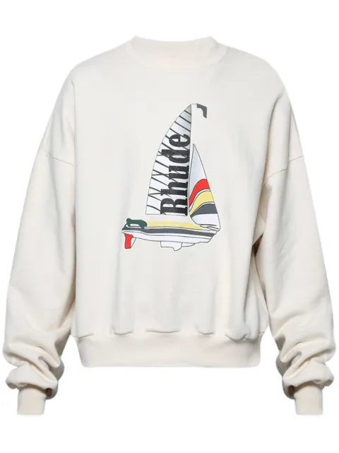 RHUDE Catamaran Champion cotton sweatshirt Neutrals RHSS24SW02320114