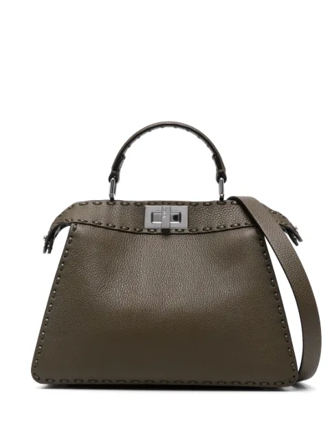 FENDI small Peekaboo ISeeU tote bag Green 8BN327ARBB