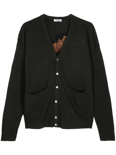 Leathersmith of London intarsia-knit wool cardigan Green LOOPCRD