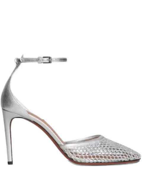 Alaïa netted leather pumps Silver AA3E049TK028