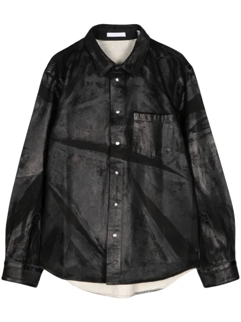 Helmut Lang foil-print denim shirt jacket Black O02HM103