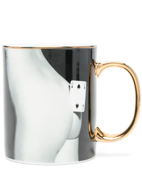 Seletti Two of Spades porcelain mug Black 17222