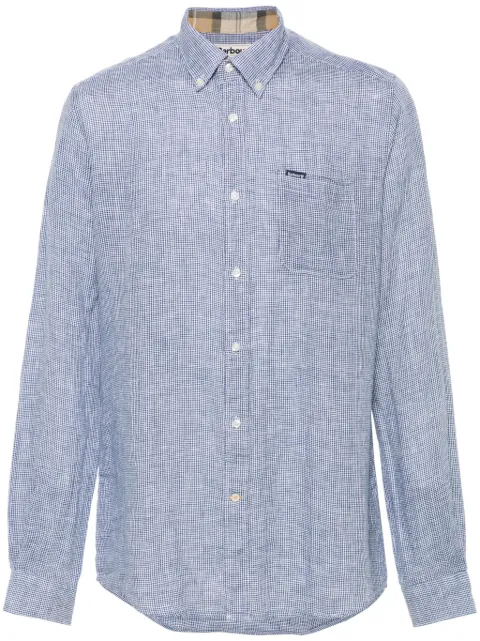 Barbour linen checked shirt Blue MSH5325