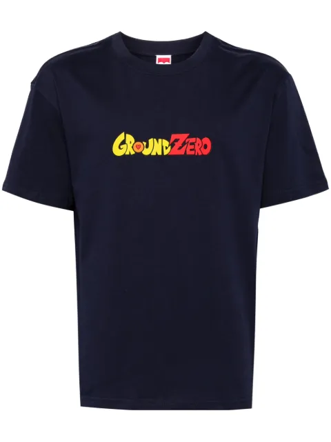 Ground Zero logo-print cotton T-shirt Blue GZOAM003740
