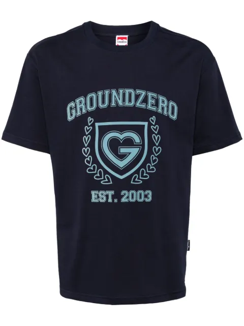 Ground Zero logo-print cotton T-shirt Blue GZOAM003670