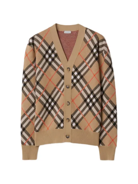 Burberry Check wool mohair blend cardigan Neutrals 8093494