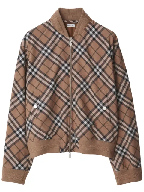 Burberry Vintage Check zip-up bomber jacket Neutrals 8092963