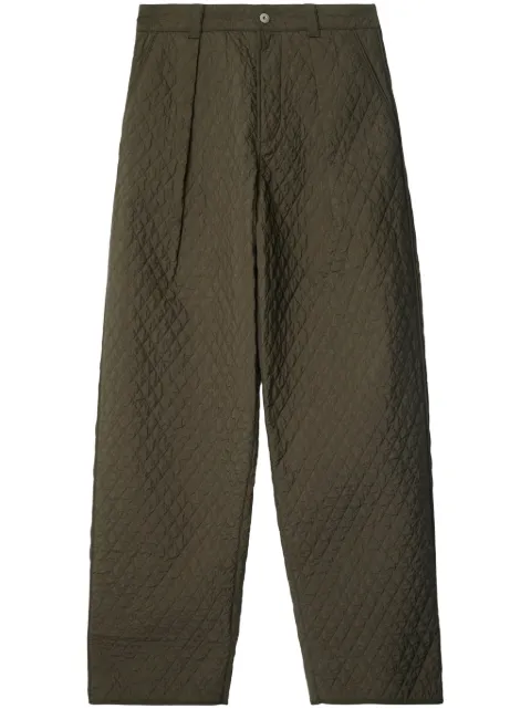 Burberry diamond-quilted pleat-detailing trousers Green 8093048