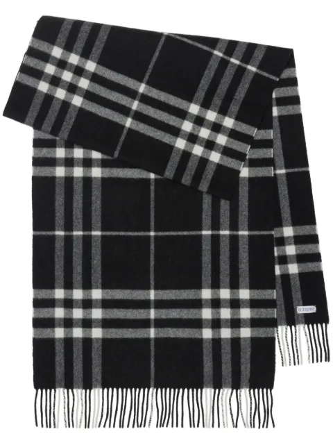 Burberry wide Check cashmere scarf Black 8094739