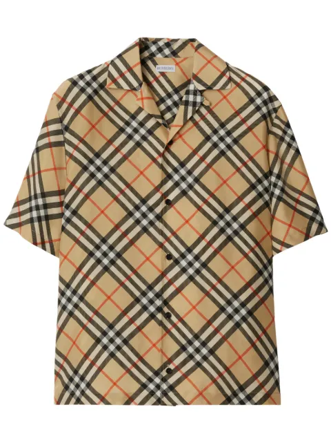 Burberry Nova check silk shirt Neutrals 8091202