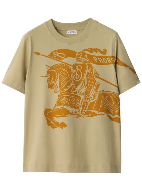 Burberry Equestrian Knight-print crew-neck T-shirt Neutrals 8096376