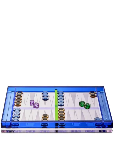Reflections Copenhagen crystal backgammon set Blue 481