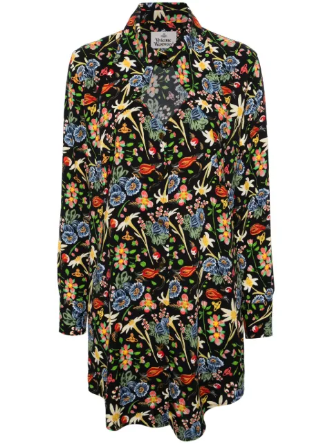 Vivienne Westwood Heart floral-print shirt minidress Black 11010331W00O0