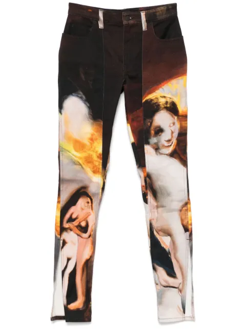 Mugler x Ambera Wellmann sunset-printed jeans Brown 24W6PA0445279