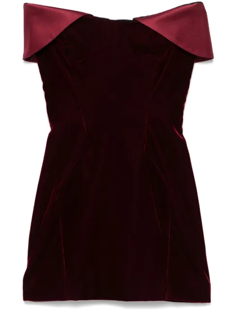 Mugler velvet mini dress Red 24W1RO1648477