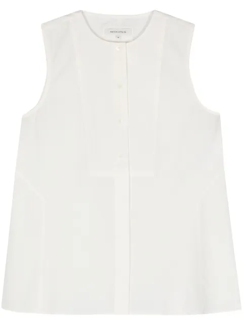 Maison Kitsuné crinkled sleeveless shirt White MW00403WC0033
