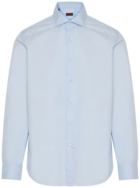 Barba cotton botton-up shirt Blue D2U13P01PZ5813U