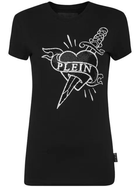 Philipp Plein logo-crystal cotton T-shirt Black UADCWTK3556PJY002N