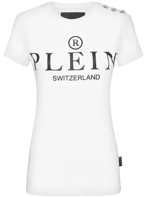 Philipp Plein logo-print cotton t-shirt White UADCWTK3552PJY002N