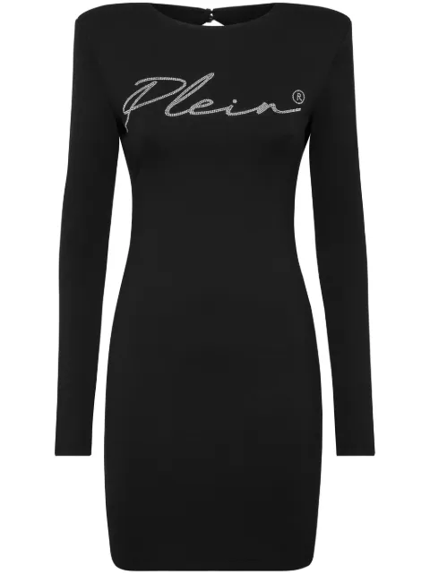 Philipp Plein crystal-embellished logo minidress Black UADCWRG3269PTE003N