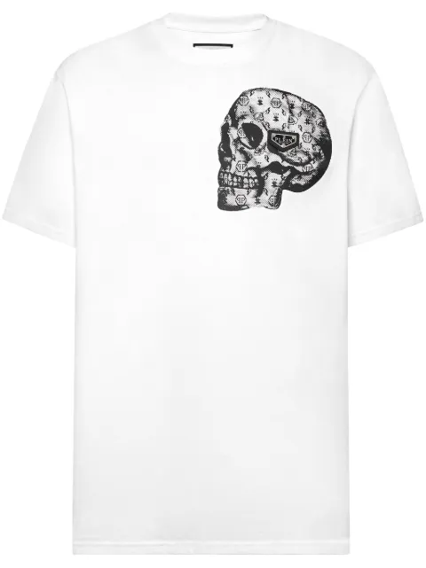 Philipp Plein skull-print cotton T-shirt White UADCMTK7981PJY002N