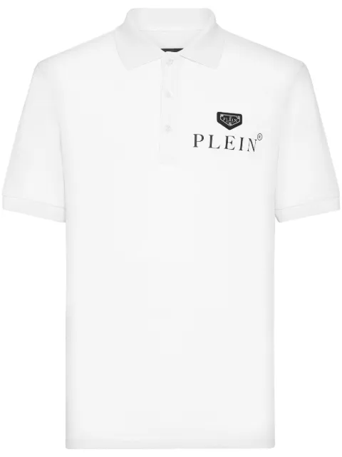 Philipp Plein logo-print cotton polo shirt White UADCMTK7980PJY002N