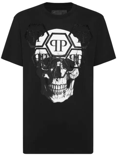 Philipp Plein SS Stones Skull t-shirt Black UADCMTK7976PJY002N