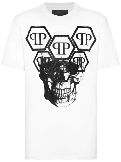 Philipp Plein SS Stones Skull t-shirt White UADCMTK7976PJY002N