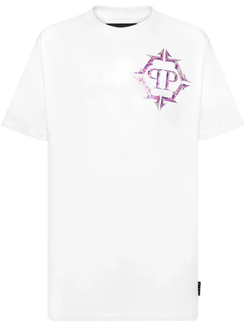 Philipp Plein Chrome logo-print T-shirt White UADCMTK7974PJY002N