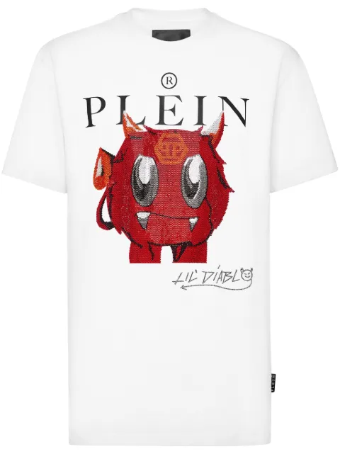 Philipp Plein SS Crystal Monster T-shirt White UADCMTK7971PJY002N
