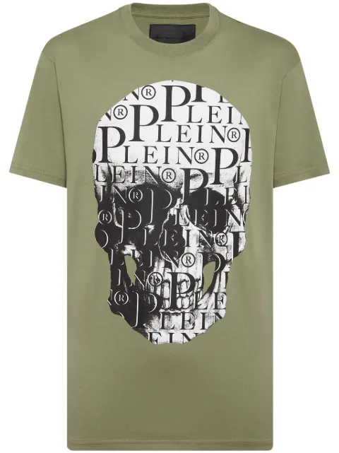 Philipp Plein Print skull T-shirt Green UADCMTK7970PJY002N