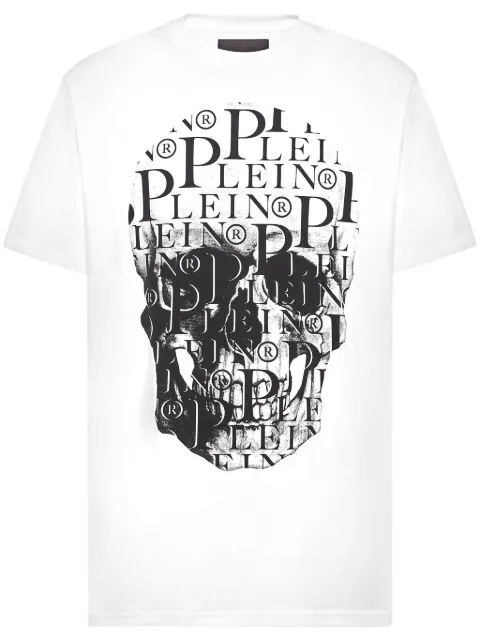 Philipp Plein skull-print cotton T-shirt White UADCMTK7970PJY002N