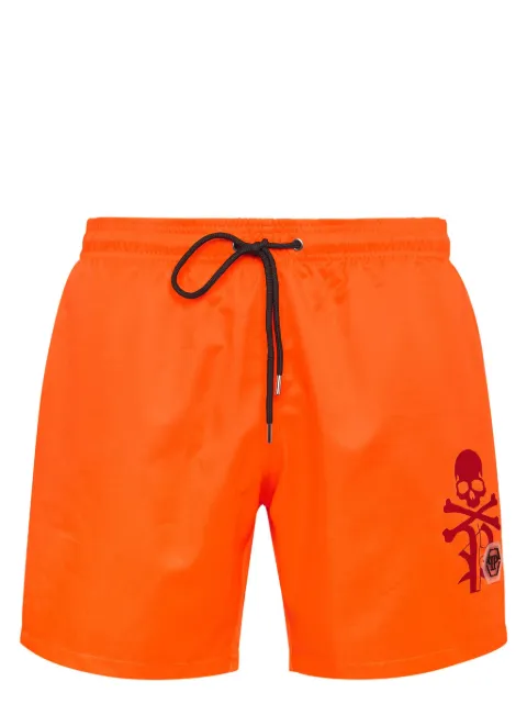 Philipp Plein logo-print swim shorts Orange UADCMMX0193PNY002N