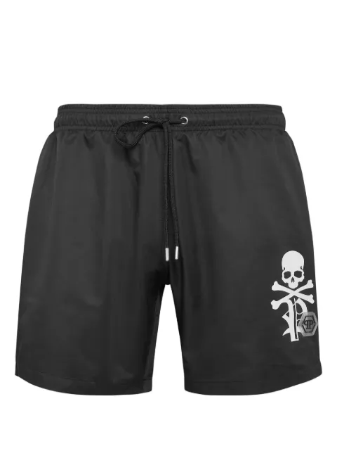 Philipp Plein logo-print swim shorts Black UADCMMX0193PNY002N