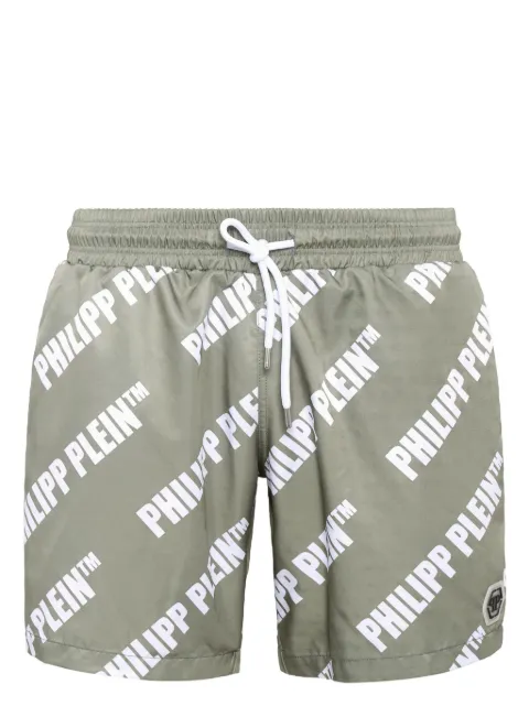 Philipp Plein logo-print swim shorts Green UADCMMX0192PNY002N