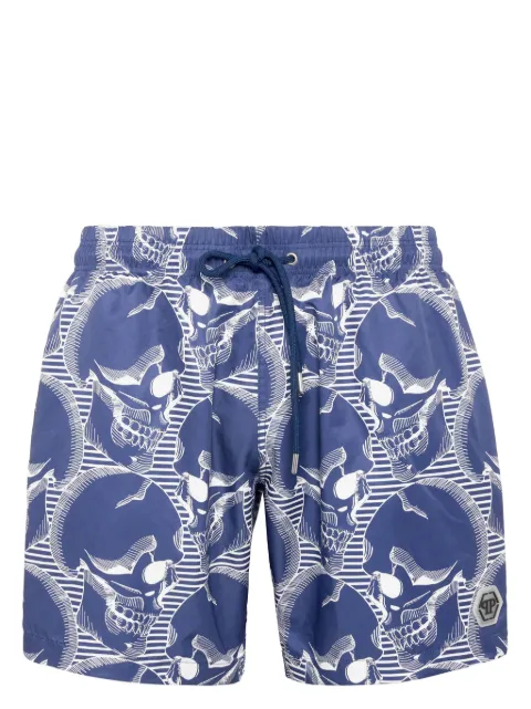 Philipp Plein skull-print swim shorts Purple UADCMMX0187PNY002N