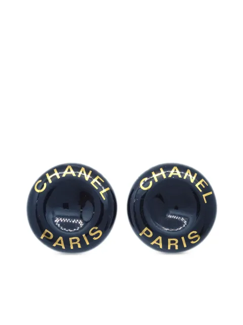 CHANEL Pre-Owned 1997 logo-print button clip-on earrings Gold ER97P